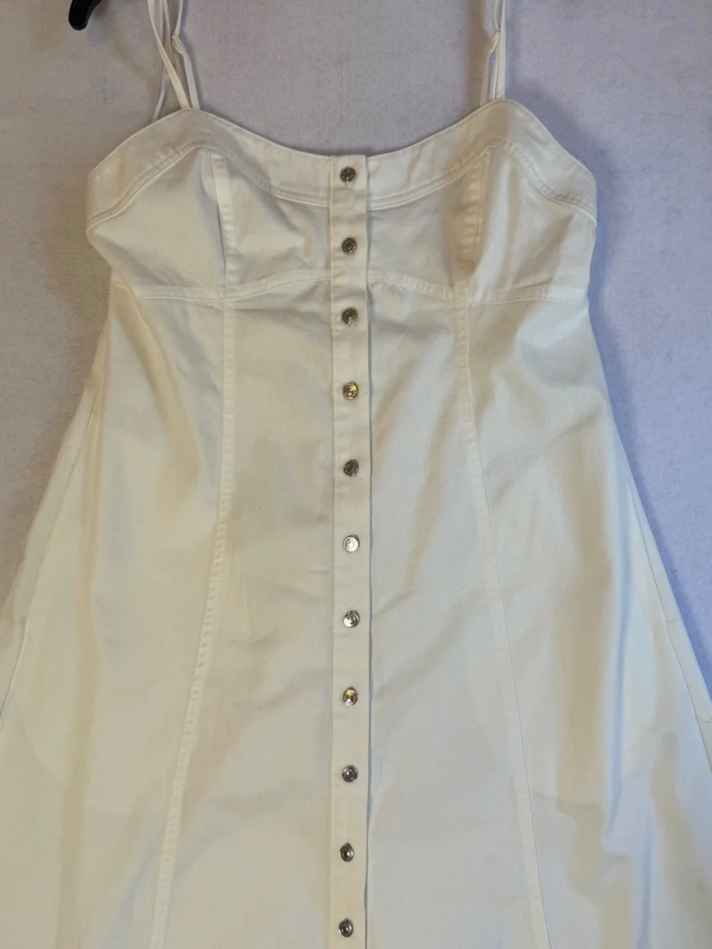 Boho Chic Cottagecore Free People Just Jill Denim Maxi Dress Medium Ivory Medium - Picture 9 of 13